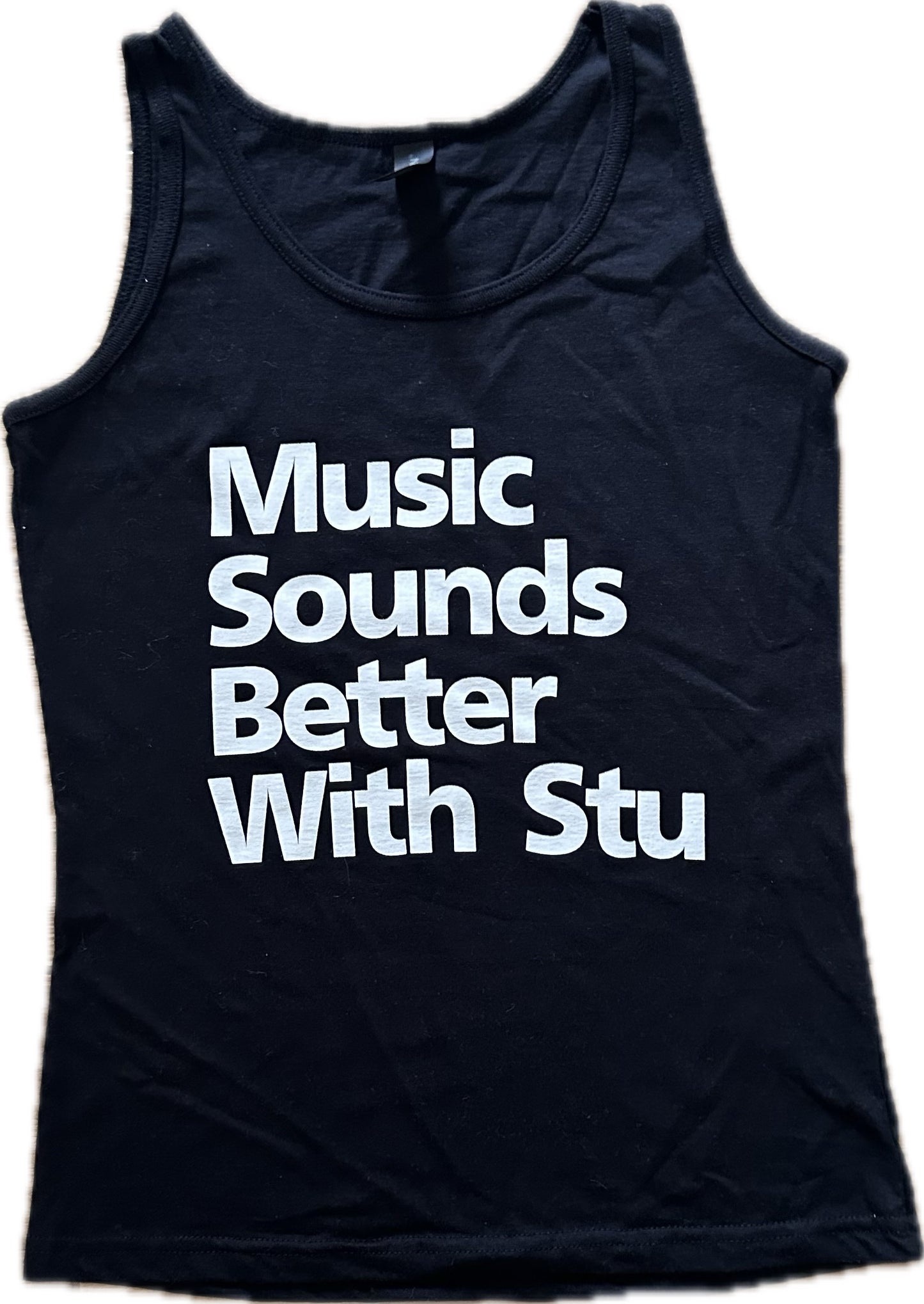 Gildan Soft Style Vest Black "Music Sounds Better With Stu"
