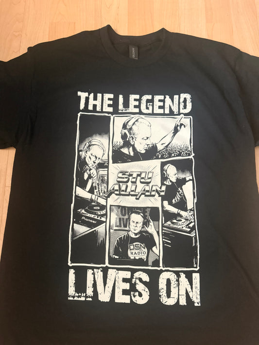 DJ Stu Allan – Exclusive Legacy T-Shirts - LEGEND LIVES ON -BLACK